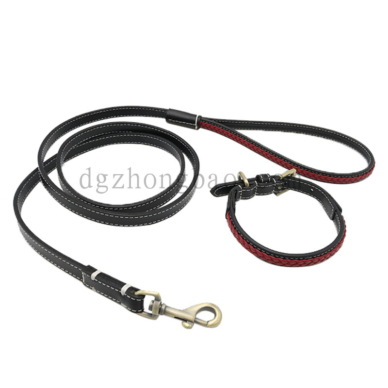 Unique Black leather pet leash for dogs