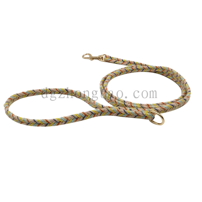 Colorful braided pet leash